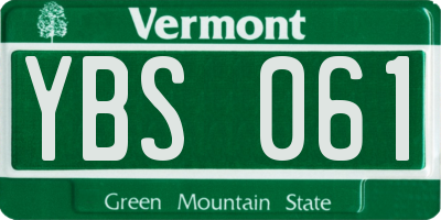 VT license plate YBS061