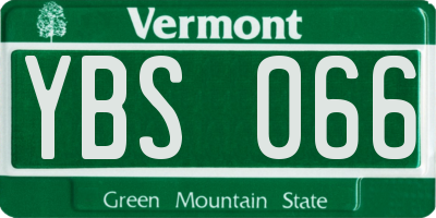 VT license plate YBS066