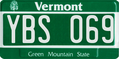VT license plate YBS069