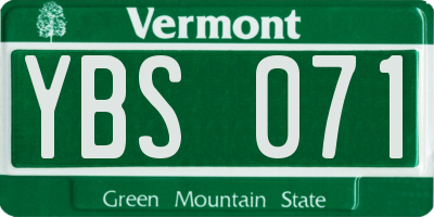 VT license plate YBS071
