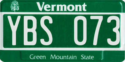 VT license plate YBS073
