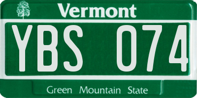 VT license plate YBS074