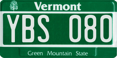 VT license plate YBS080