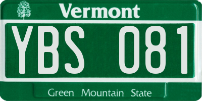 VT license plate YBS081