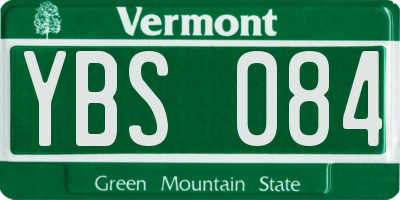 VT license plate YBS084