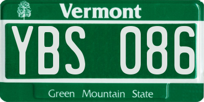 VT license plate YBS086
