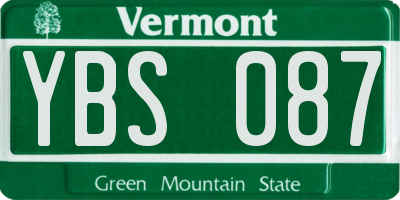 VT license plate YBS087
