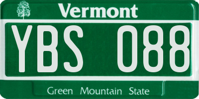 VT license plate YBS088