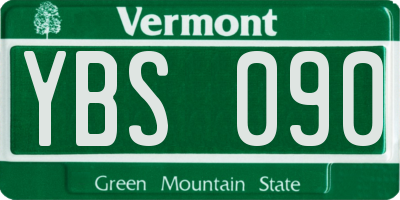 VT license plate YBS090