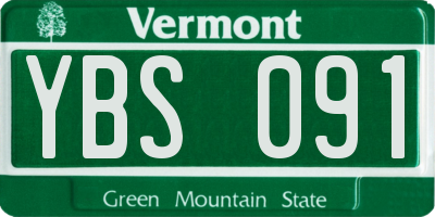 VT license plate YBS091