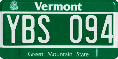 VT license plate YBS094