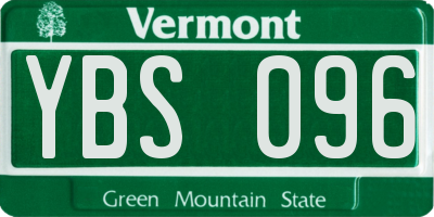 VT license plate YBS096