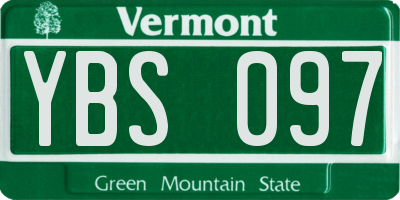 VT license plate YBS097