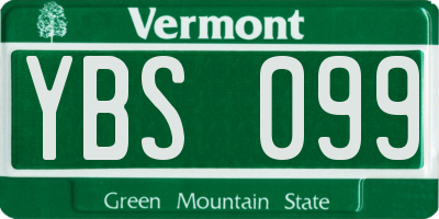 VT license plate YBS099