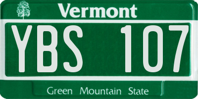 VT license plate YBS107