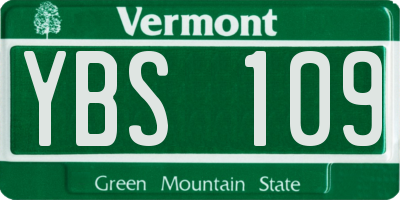 VT license plate YBS109