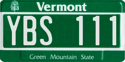 VT license plate YBS111