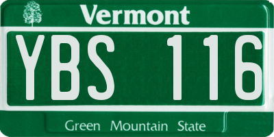 VT license plate YBS116