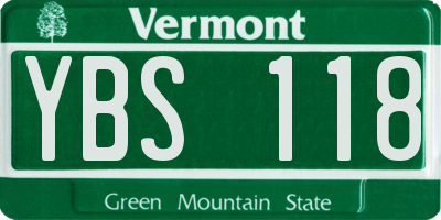 VT license plate YBS118