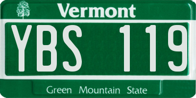 VT license plate YBS119