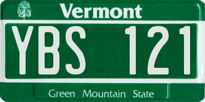 VT license plate YBS121
