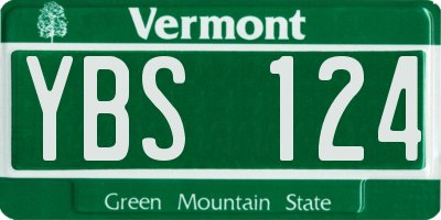 VT license plate YBS124