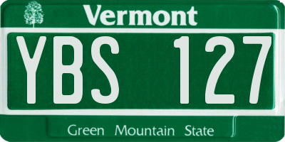 VT license plate YBS127