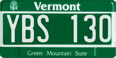 VT license plate YBS130