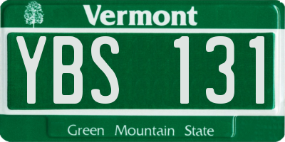 VT license plate YBS131