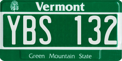 VT license plate YBS132