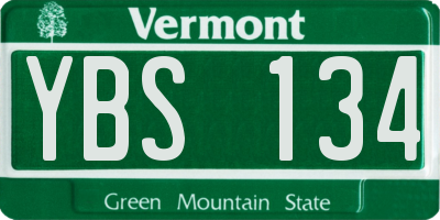 VT license plate YBS134