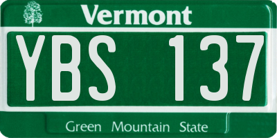VT license plate YBS137
