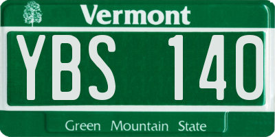 VT license plate YBS140