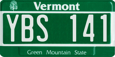 VT license plate YBS141