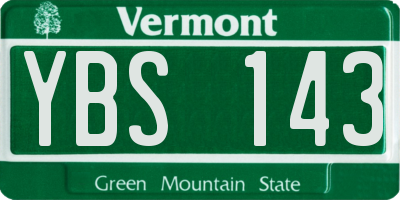 VT license plate YBS143