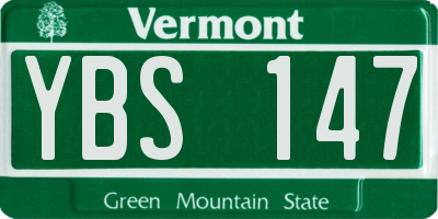 VT license plate YBS147