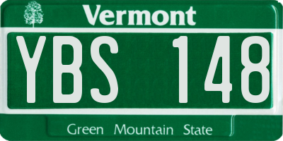 VT license plate YBS148