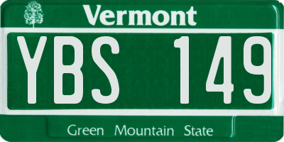 VT license plate YBS149