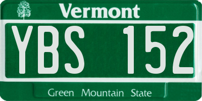 VT license plate YBS152