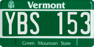 VT license plate YBS153