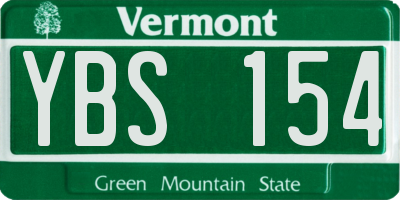 VT license plate YBS154