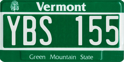 VT license plate YBS155