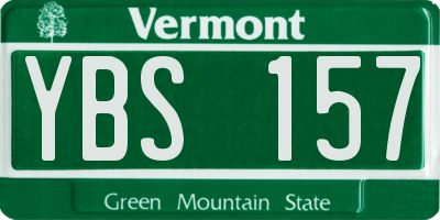 VT license plate YBS157