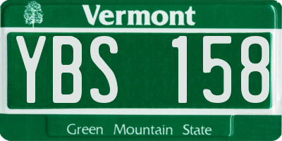 VT license plate YBS158