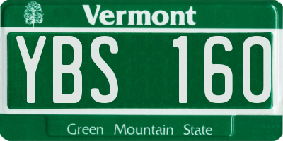 VT license plate YBS160