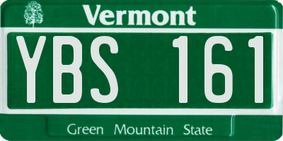 VT license plate YBS161