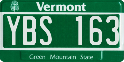 VT license plate YBS163