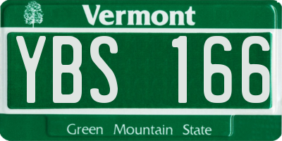 VT license plate YBS166