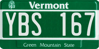 VT license plate YBS167