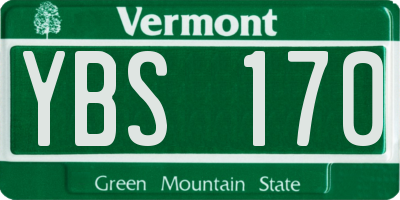 VT license plate YBS170